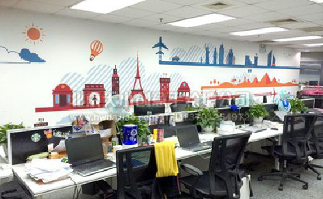 罗源教你设计办公室墙绘的方法。