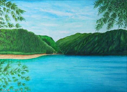 罗源在墙绘中，如何绘画绿水青山？